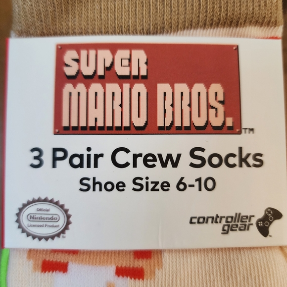 Super Mario 3-Pack Adult Socks Size 6-10 - Picture 6 of 6